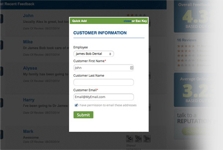 Quick Add to enter your Customer Information